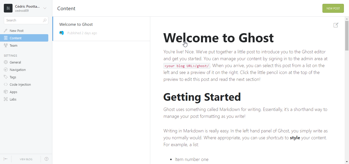 Ghost The Self-Hosted Alternative for your Blogs