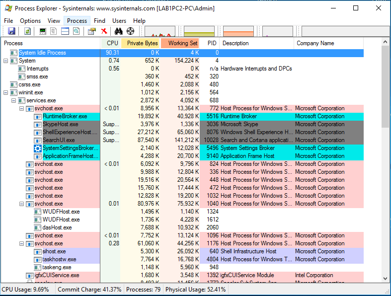 Suspend a Process in Windows