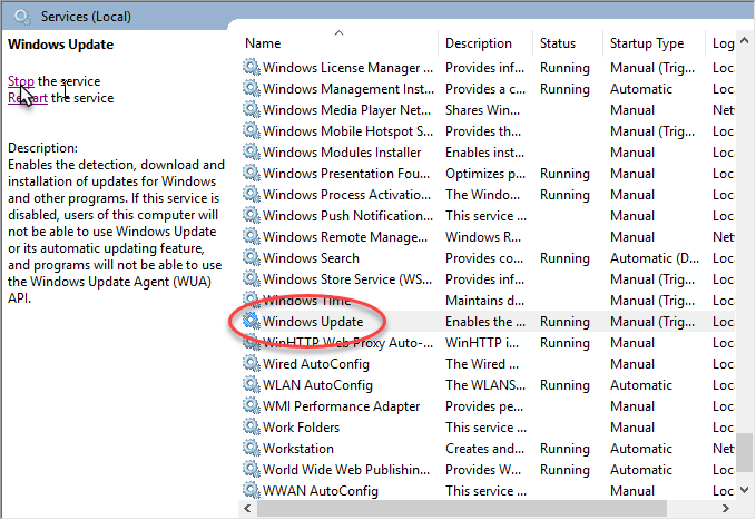 Force Stop Windows Update in Windows 10 (Update Service)